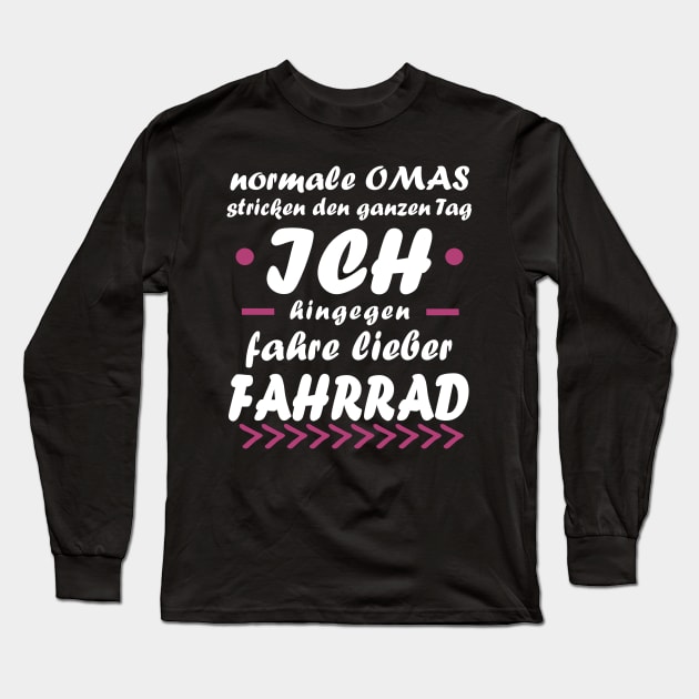 Fahrrad Oma Ruhestand Rente Radfahren Spruch Long Sleeve T-Shirt by FindYourFavouriteDesign